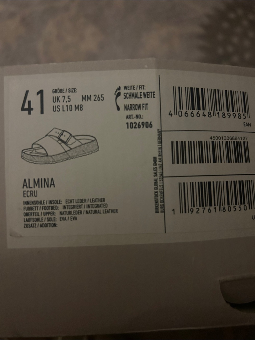 NWB Papillio by Birkenstock Almina Platform Sandals Size US10 /41 Ecru Cream - Picture 2 of 6